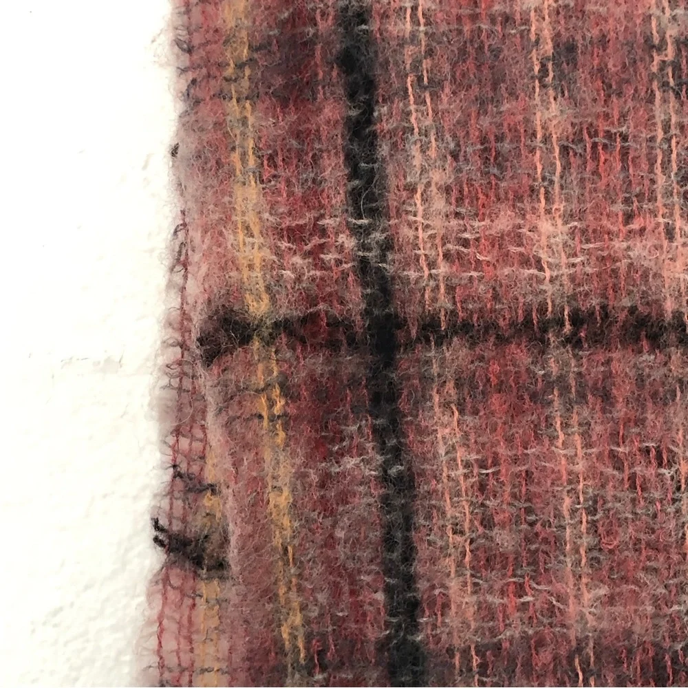 Together Crafts 100% Wool Plaid Scarf Made in Scotland in Pink Blue Black